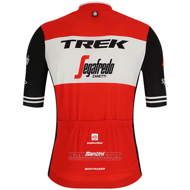 2019 Fahrradbekleidung Trek Segafredo Rot Wei Trikot Kurzarm und Tragerhose - zum Schließen ins Bild klicken